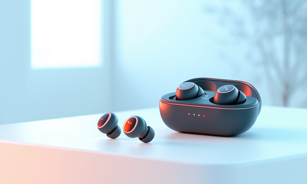 Headphones and earbuds displayed on a clean white background.